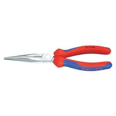 Long Nose Plier,8" L,Serrated