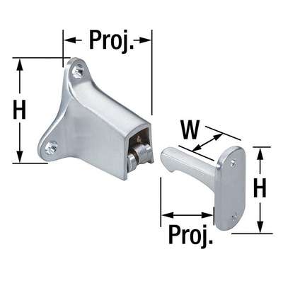 Door Stop,Wall-Mount,Satin