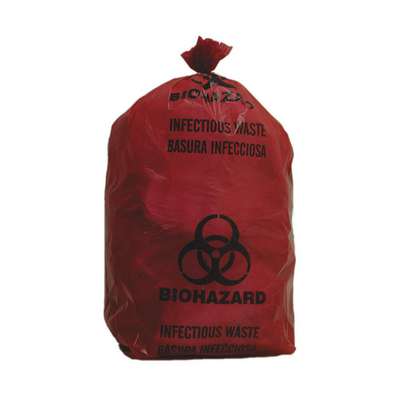 Biohazard Bags,3 Gal.,Red,