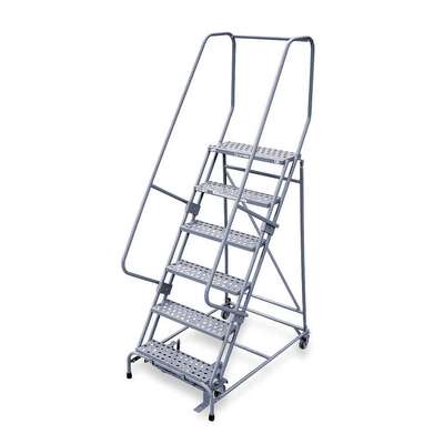 936723-4 Cotterman 6-Step Rolling Ladder, Expanded Metal Step Tread, 90 ...