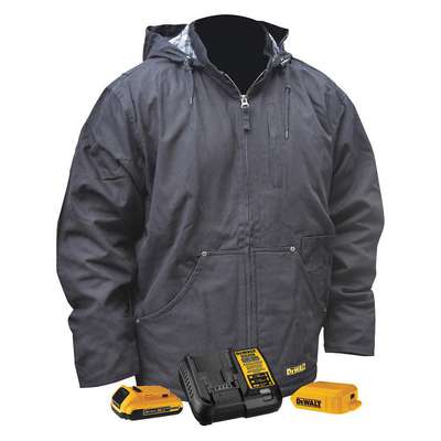 Heated Jacket,2XL,Mens,Black