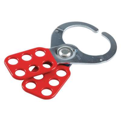 Lockout Hasp,Red,Steel,4-1/2" L