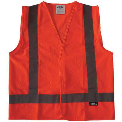 Safety Vest,Orange/Red,L,Hook-