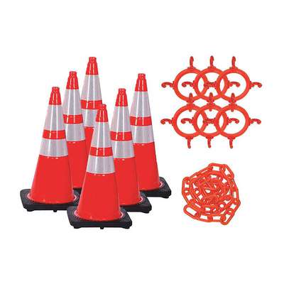 Traffic Cone Kit,Orange,28 In.