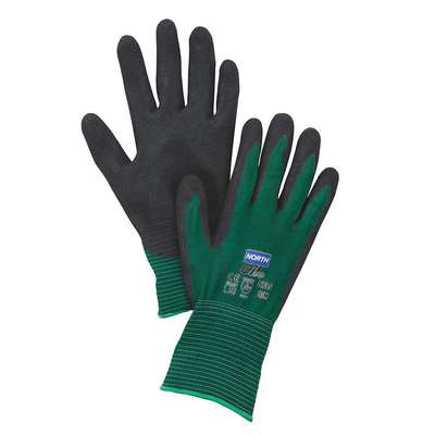 Coated Gloves, XL, Black/Green