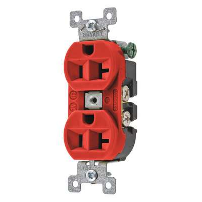 Receptacle,Red,20 A,2P3W,Back;