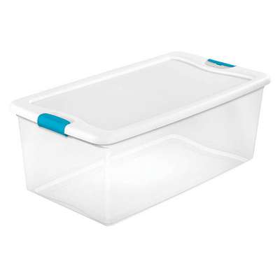 Storage Tote,Clear/White,