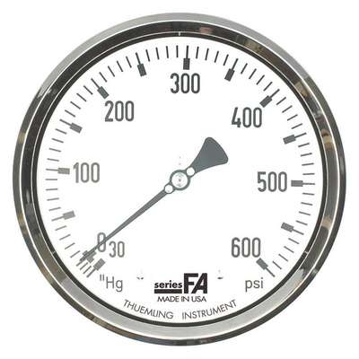 Compound Gauge,0 To 400 PSI,6"