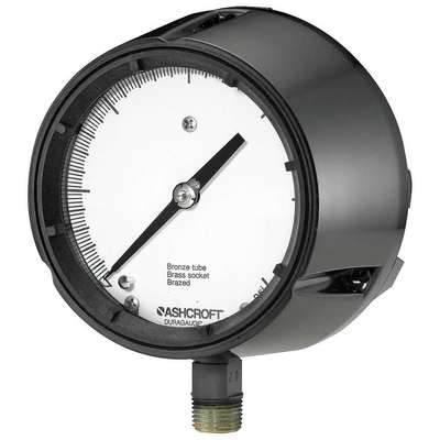 Pressure Gauge,0 To 15 PSI,4-1/