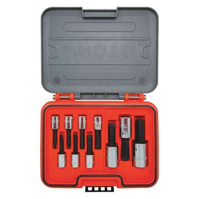 Hex Bit Set,3/8",1/2" Drive,10