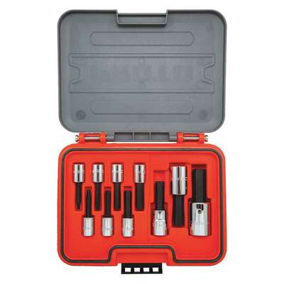 Hex Bit Set,3/8",1/2" Drive,10