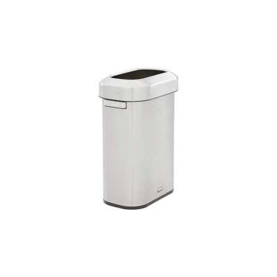 Trash Can,Rectangular,Silver,