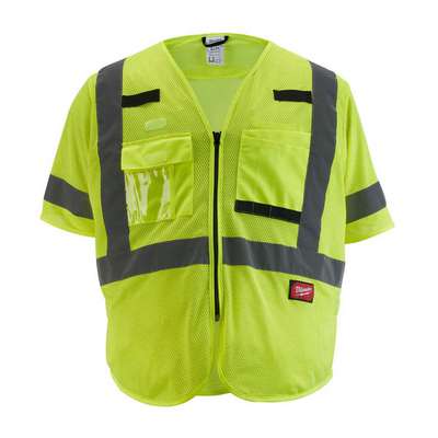 Safety Vest,Polyester,Yellow,L/