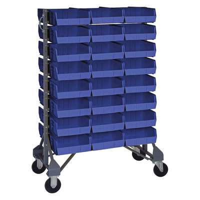 Mobile Bin Rail Floor Rack,48