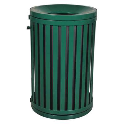 940735 Trash Can: Streetscape, Round, Flat with Top Opening Top, 45 gal ...