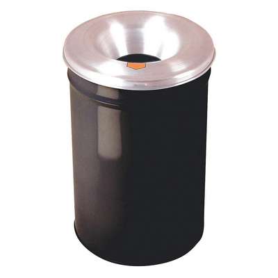 Trash Can,Round,6 Gal.,Black