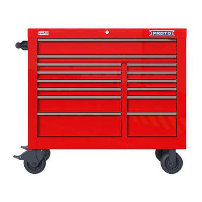 Roller Cabinet,Red,14-Drawer,