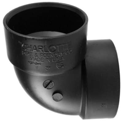 90 Vent Elbow, 3 In,Socket,