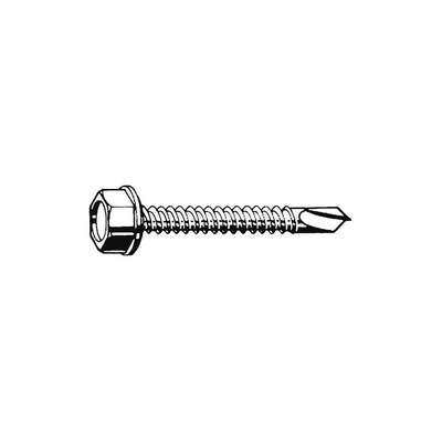 Drill Screw,Hex,#8,SS410,1/2"L,