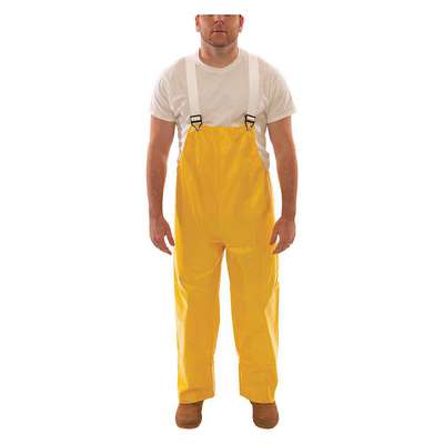 940040-2 Rain Bib Overall: PVC, XL, Yellow, 31 in Inseam, 46 in Max ...