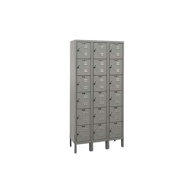 Box Locker,Louvered,3 Wide, 6