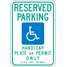 Handicap Parking Sign,18 x 12