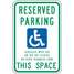 Parking Sign,18 x 12In,Grn And