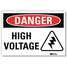 Danger Sign,10 In. W x 7 In. H,