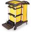 Microfiber Janitor Cart,Black,