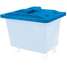 Poly Hinged Lid,16 Bu,Blue