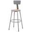 Stool, Backrest, Steel, Gray,