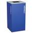 Trash Can,Square,36 Gal.,Blue