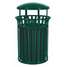 Trash Can,35 Gal.,Green,Steel