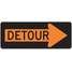 Detour Sign,18 x 48In,Bk/Orn,