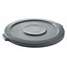 Round Flat Lid,Gray,32 Gal