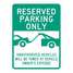 Reserved Parking Sign,24" x 18"