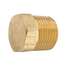 Hex Head Plug,Brass,1/4" Pipe