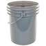 Plastic Pail,Gray,11-7/8" Dia.