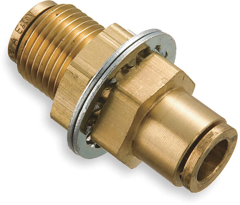 911171-9 Bulkhead Union,1/4" Tube,Brass | Imperial Supplies