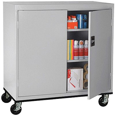 927065 3 Commercial Storage Cabinet Dove Gray 48 H X 46 W X 24