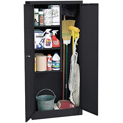 911300 7 Commercial Storage Cabinet Black 66 H X 30 W X 15 D