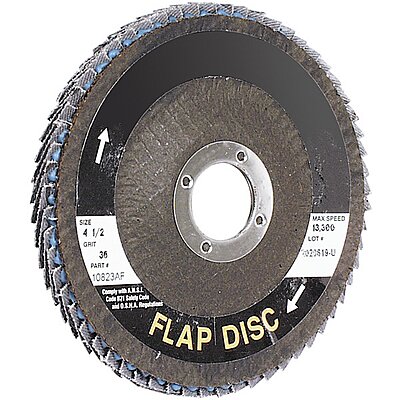 73401 4-1/2 in. Flap Disc, Type 29, 36 Grit, Zirconia Alumina, 13300 ...